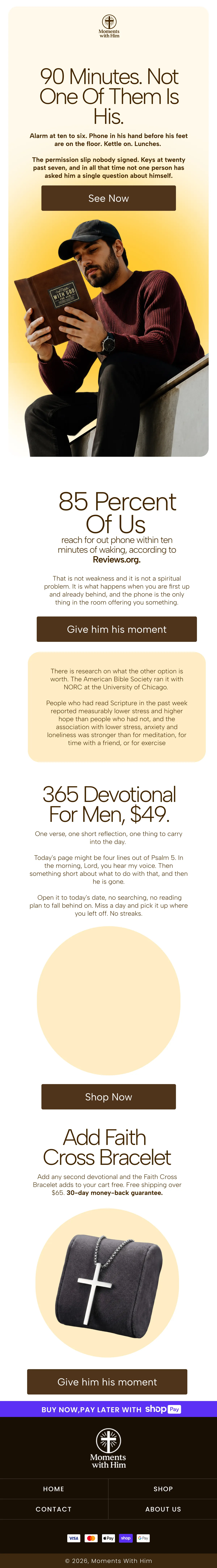 Moments With Him devotional awareness email
